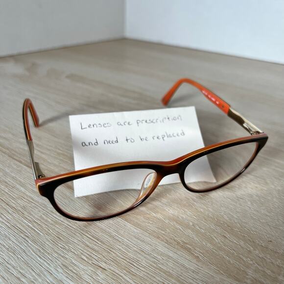 Escada VES378 Col.0AMX Eyeglasses Brown Orange Frames Excellent Cond 53-16-140 main image 7